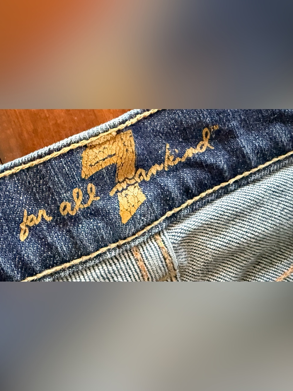 7 For All Mankind Women's Mid Blue Boot Cut Jeans - Picture 3 of 5